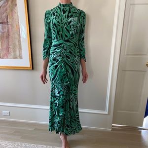 Silk Rixo "Lucy" Zebra Ruffle Dress